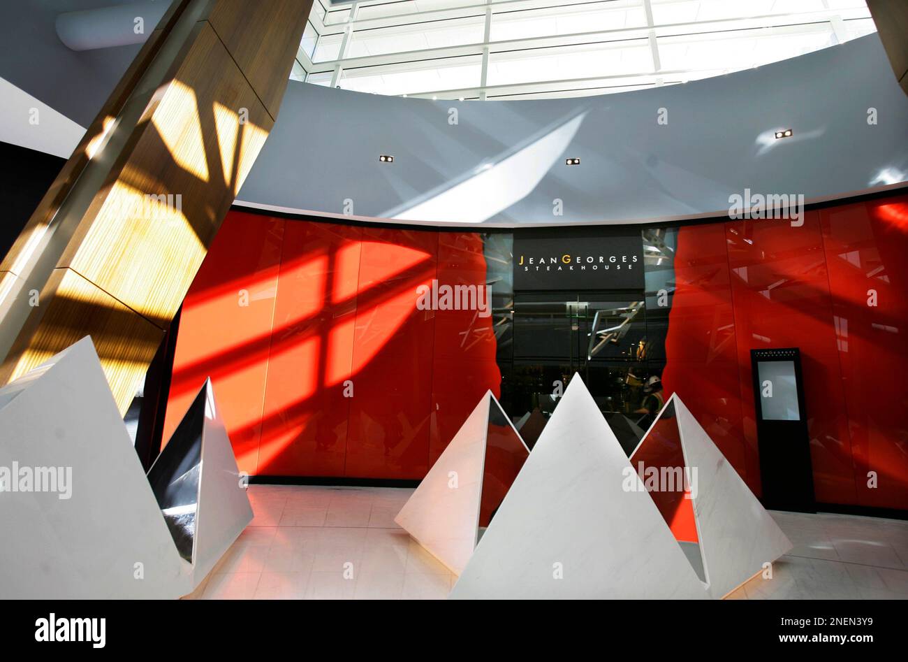 The entrance of Jean Steakhouse is dotted with pyramids at