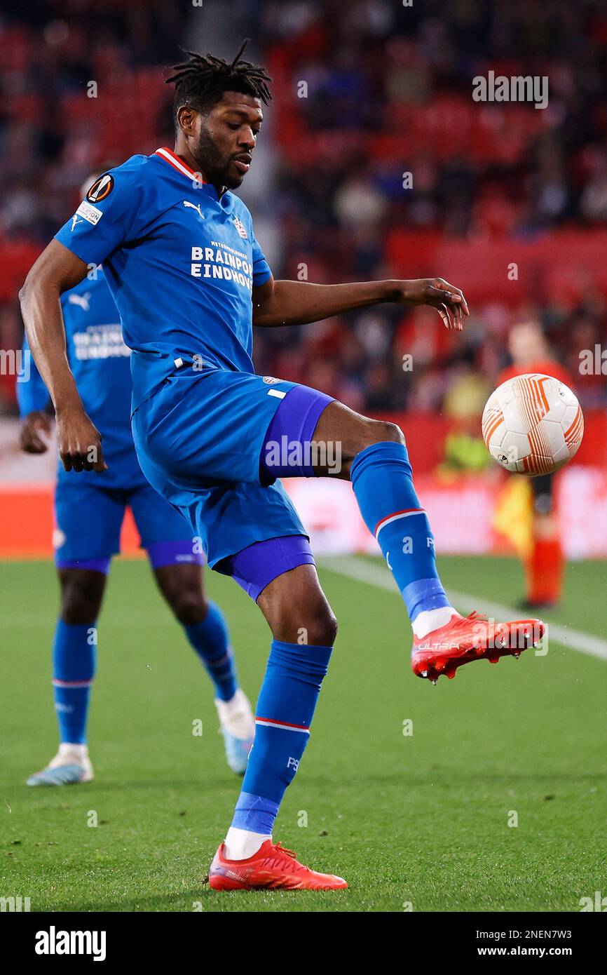 Seville, Spain. 16th Feb, 2023. Ibrahim Sangare (6) of PSV Eindhoven seen during the UEFA Europa League match between Sevilla FC and PSV Eindhoven at Estadio Ramon Sanchez Pizjuan in Seville. (Photo Credit: Gonzales Photo/Alamy Live News Stock Photo