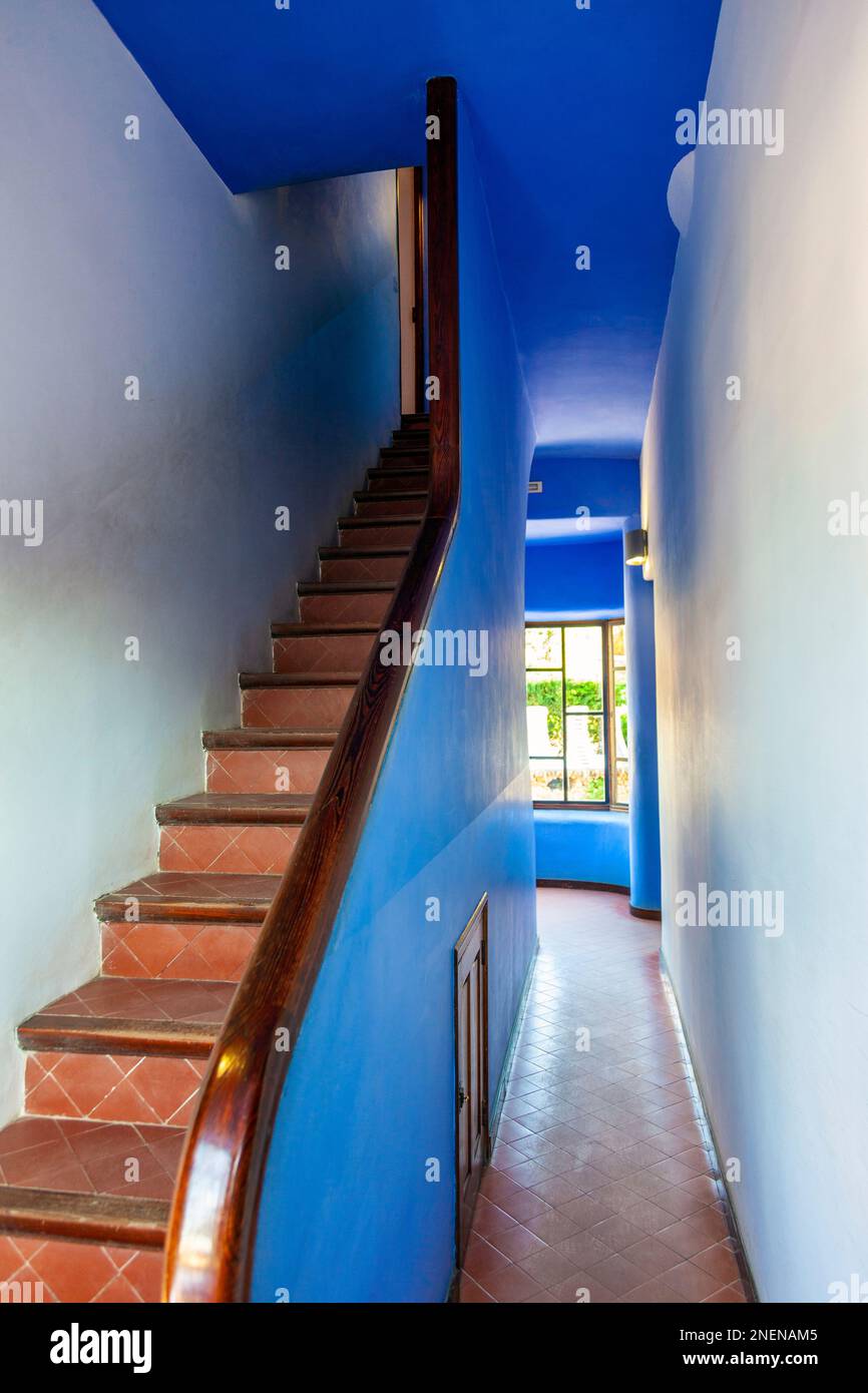 Interior of Casa del Guarda, Park Guell, Barcelona, Catalonia, Spain Stock Photo