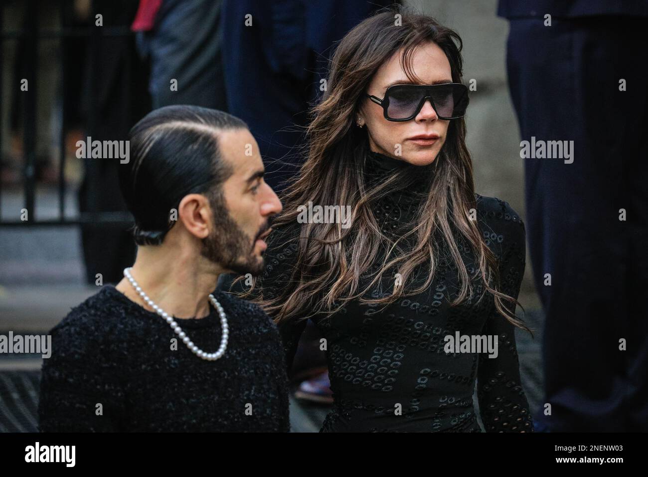 London, UK. 16th Feb, 2023. Marc Jacobs (l), Victoria Beckham. Mourners