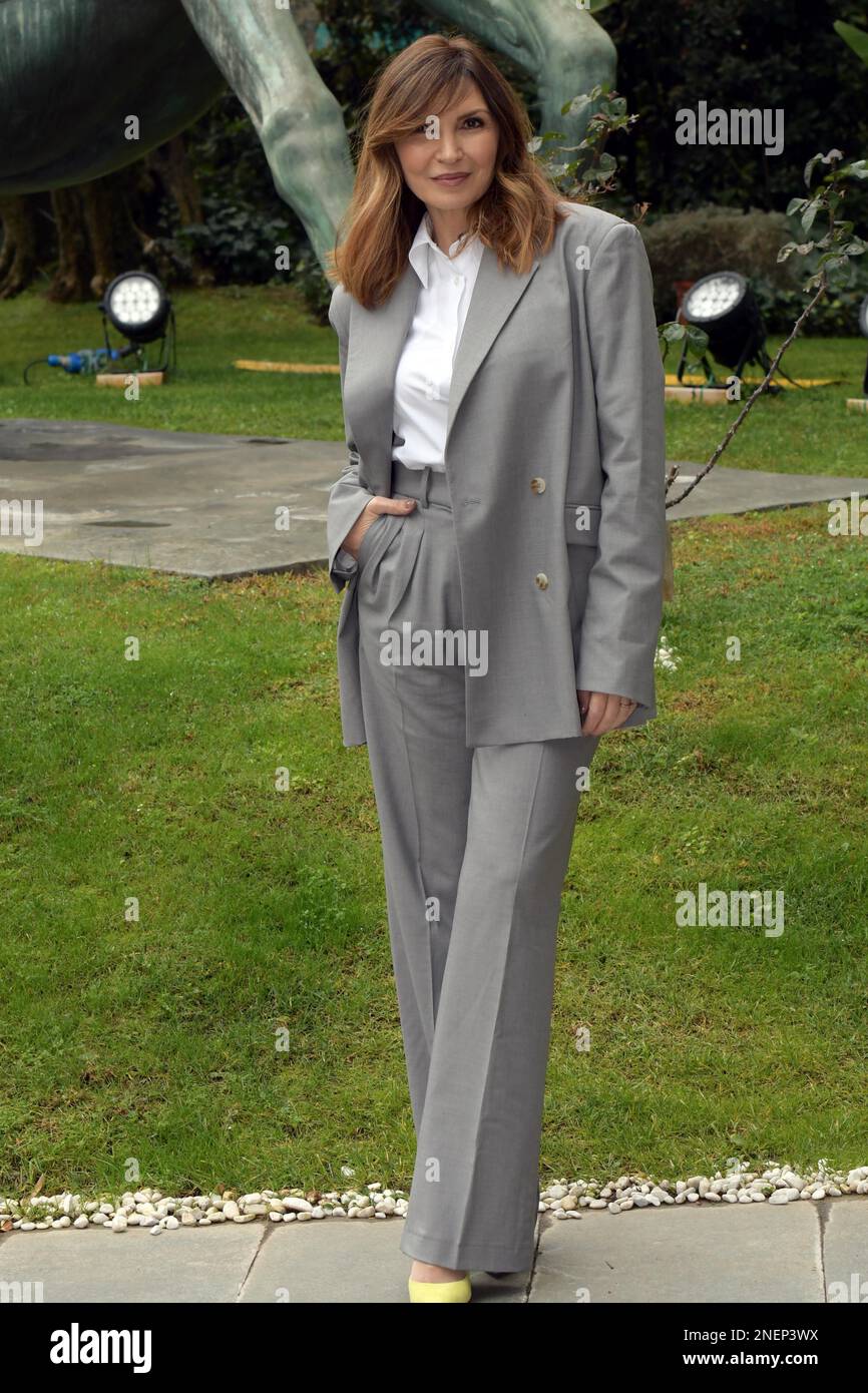 Rai Viale Mazzini Rome, Rome, Italy, February 16, 2023, Maria Pia Calzone  during  Photocall of the Rai TV series 'Resta con me' - Reportage Stock Photo