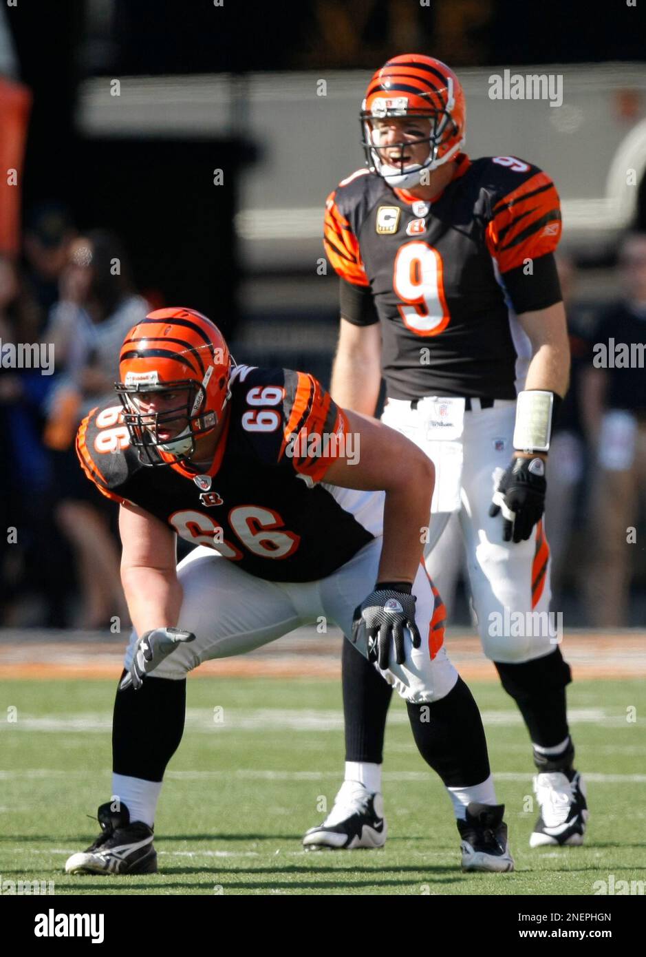 Cincinnati Bengals guard Evan Mathis (66) in action against the