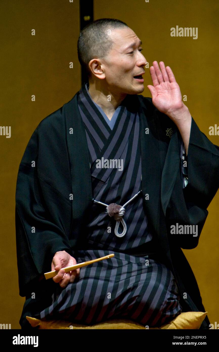 Japanese Rakugo master Sanyutei Ryuraku performs in Rome, Wednesday ...