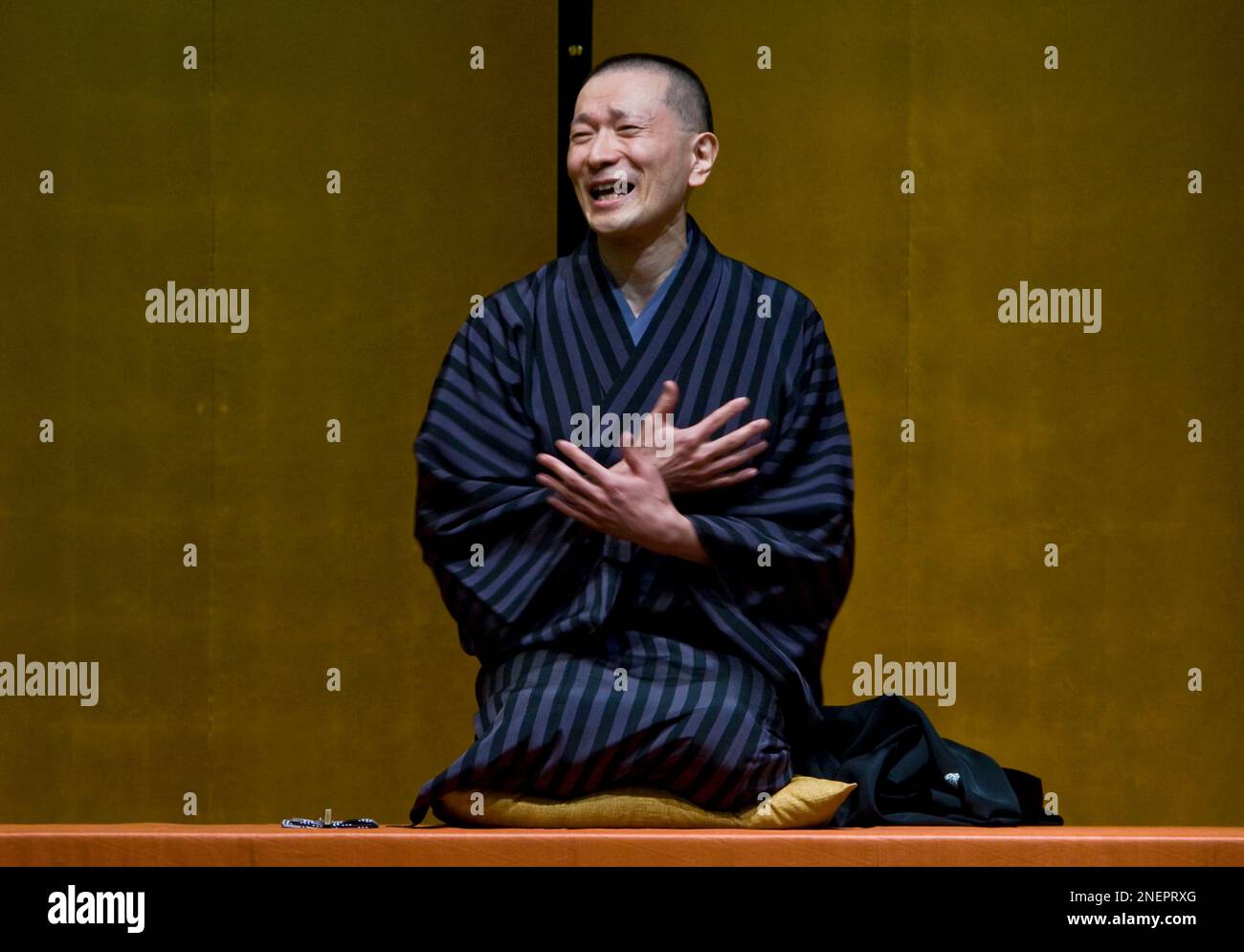 Japanese Rakugo master Sanyutei Ryuraku performs in Rome, Wednesday ...