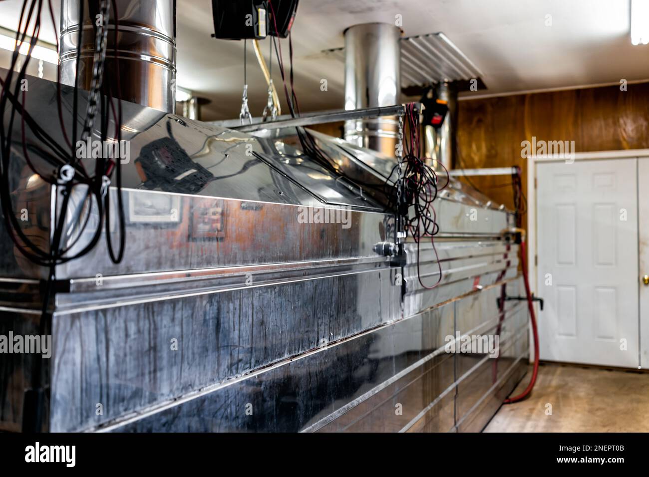 Maple syrup industrial machines that collect sap for production with