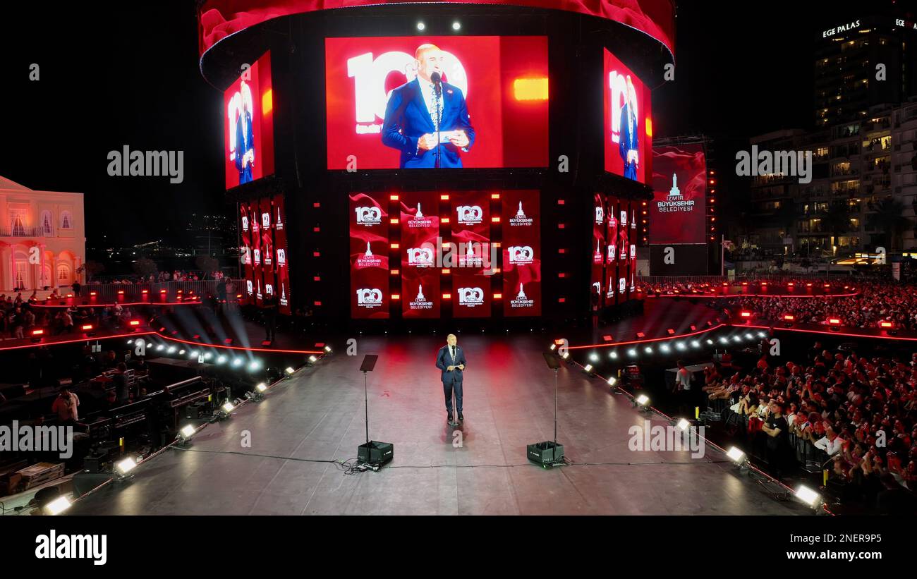 Drone image of the most crowded concert of turkey in celebration of the