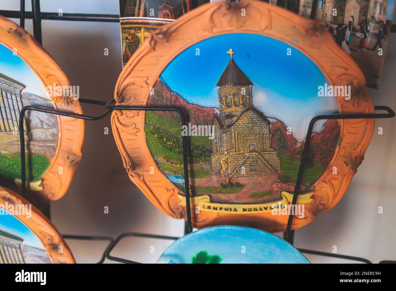 View of traditional tourist souvenirs, presents and gifts from Armenia ...