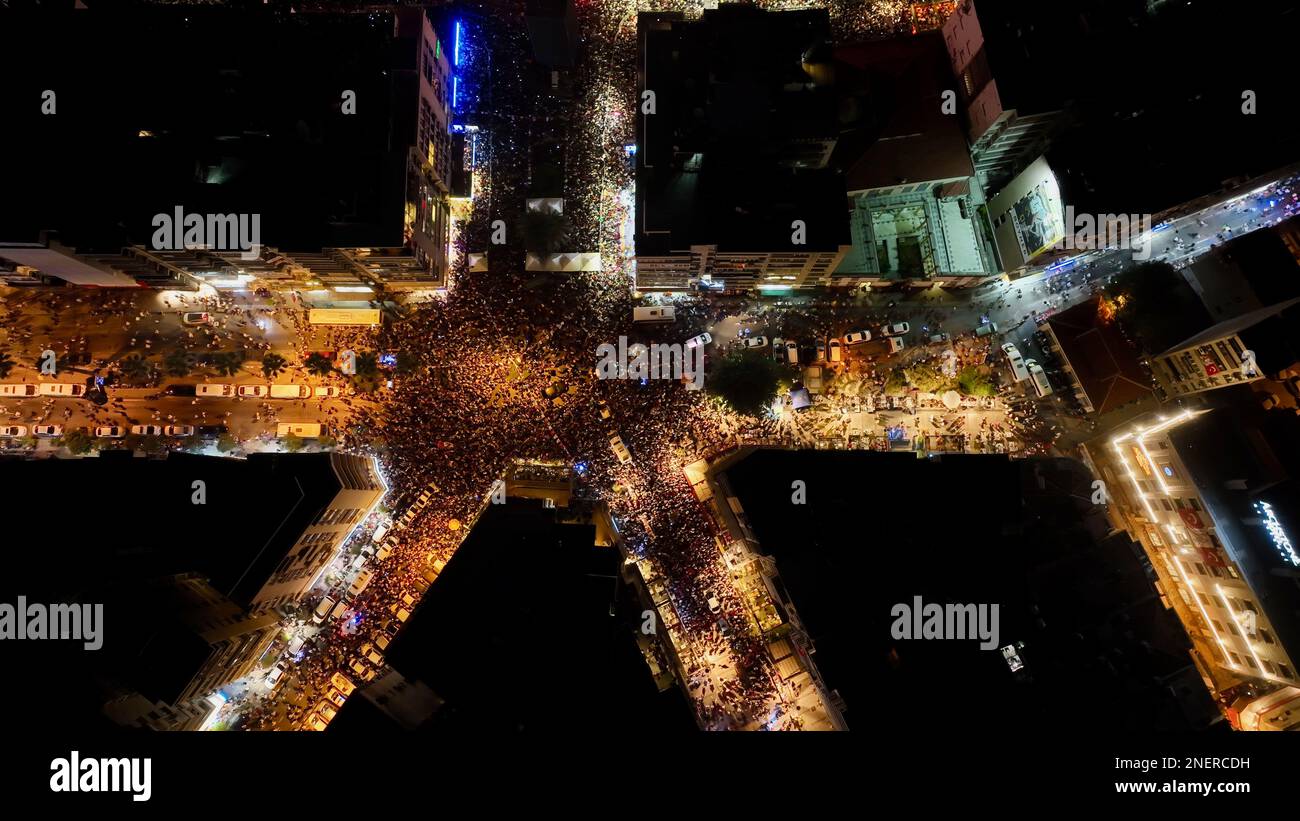 Drone image of the most crowded concert of turkey in celebration of the