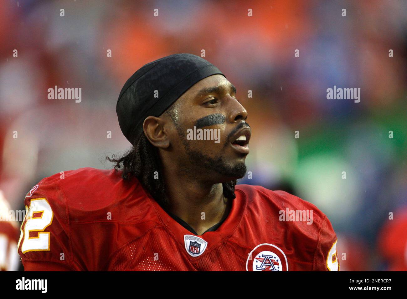 Kansas City Chiefs wide receiver Dwayne Bowe (82) during pre-game warmups  before the Chargers 37-7 victory over the Chiefs at Arrowhead Stadium in Kansas  CIty, Missouri. (Credit Image: © Jacob Paulsen/Southcreek  Global/ZUMApress.com