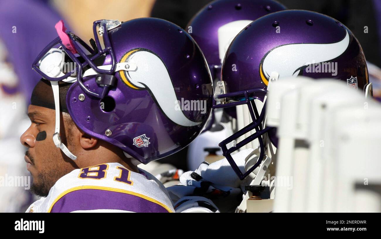 Minnesota Vikings tight end Visanthe Shiancoe sits on the bench during the  NFL football game against the Pittsburgh Steelers in Pittsburgh, Oct. 25,  2009.(AP Photo/Keith Srakocic Stock Photo - Alamy