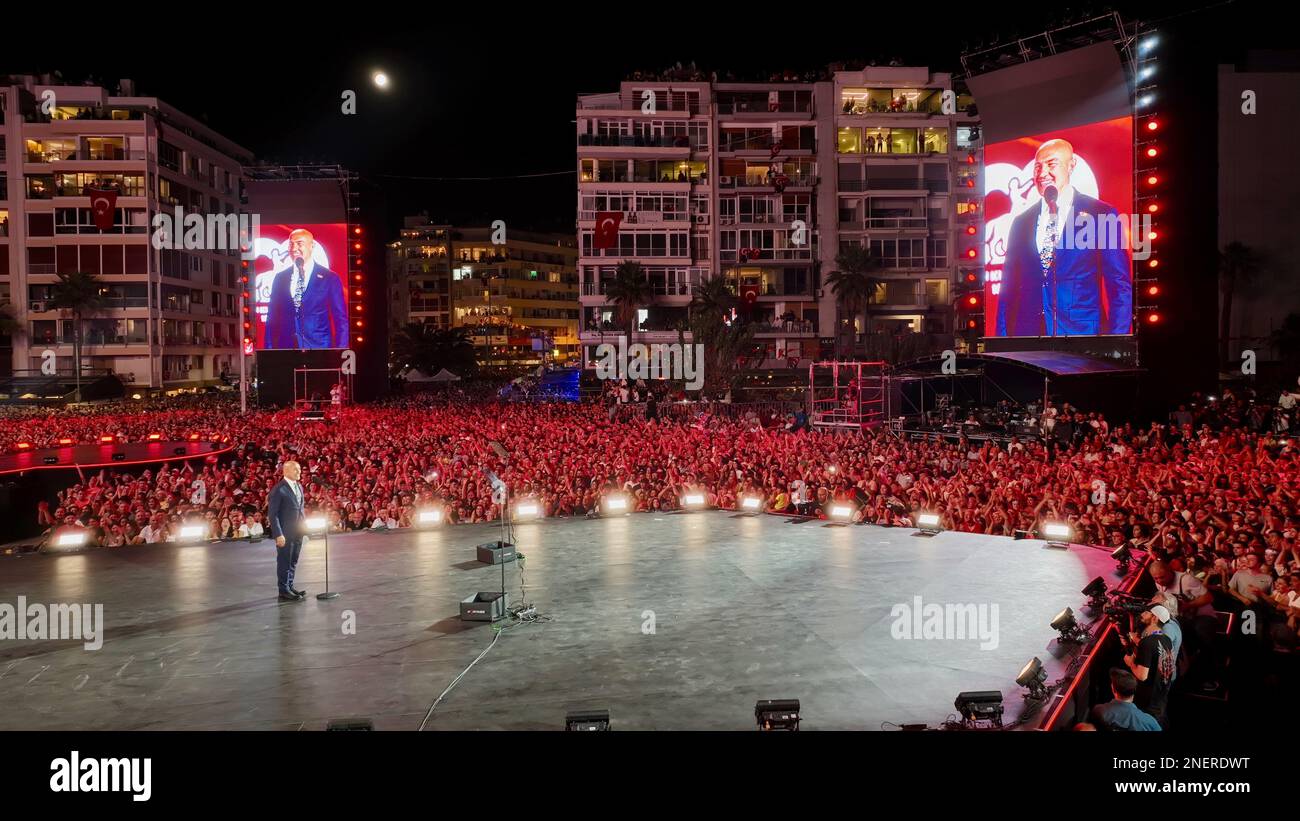 Drone image of the most crowded concert of turkey in celebration of the