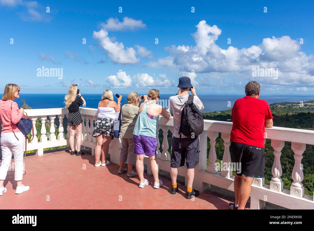 Horizon Cocktails View Point, Anse la Verdure, Anse La Raye District, Saint Lucia, Lesser Antilles, Caribbean Stock Photo