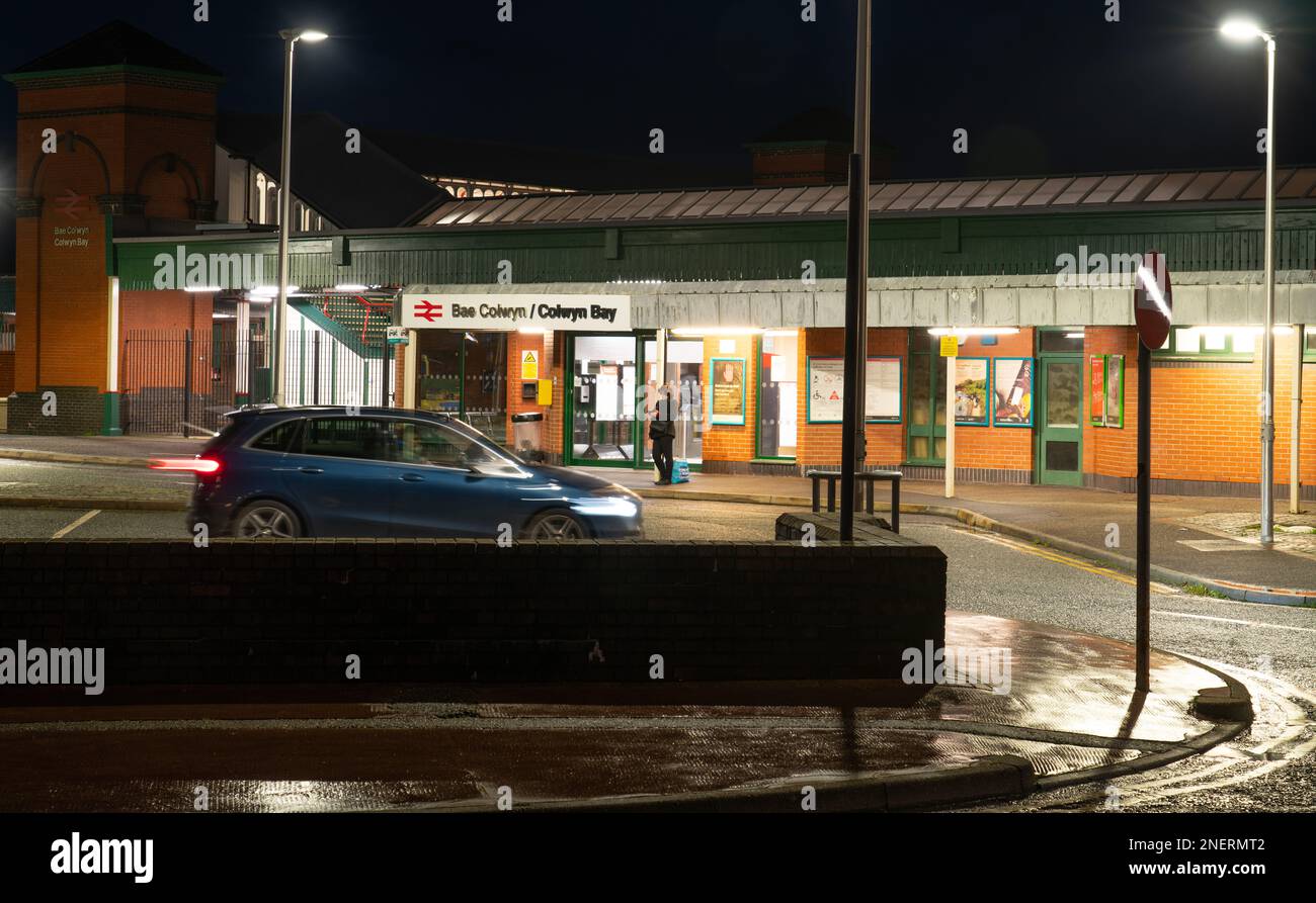 Colwyn Bay Train Station, North Wales. Image taken in December 2022. Stock Photo