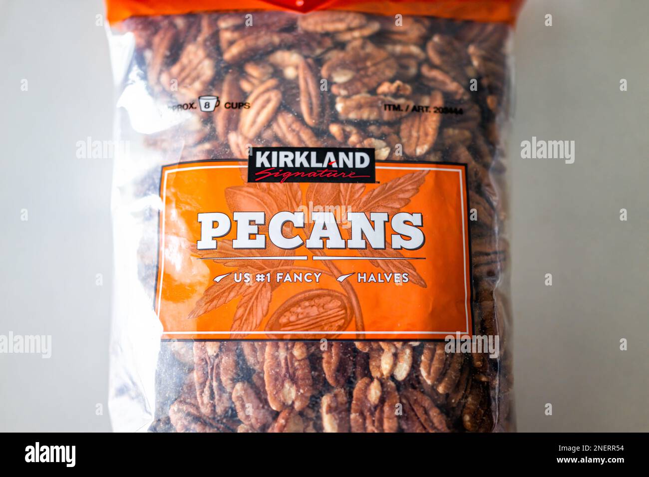 Naples, USA November 22, 2021 Closeup of sign label and product