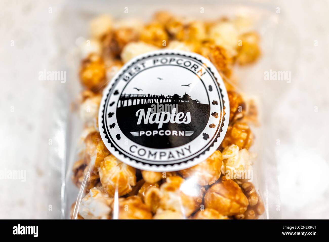 Naples, USA January 19, 2022 Naples Popcorn Company local brand in
