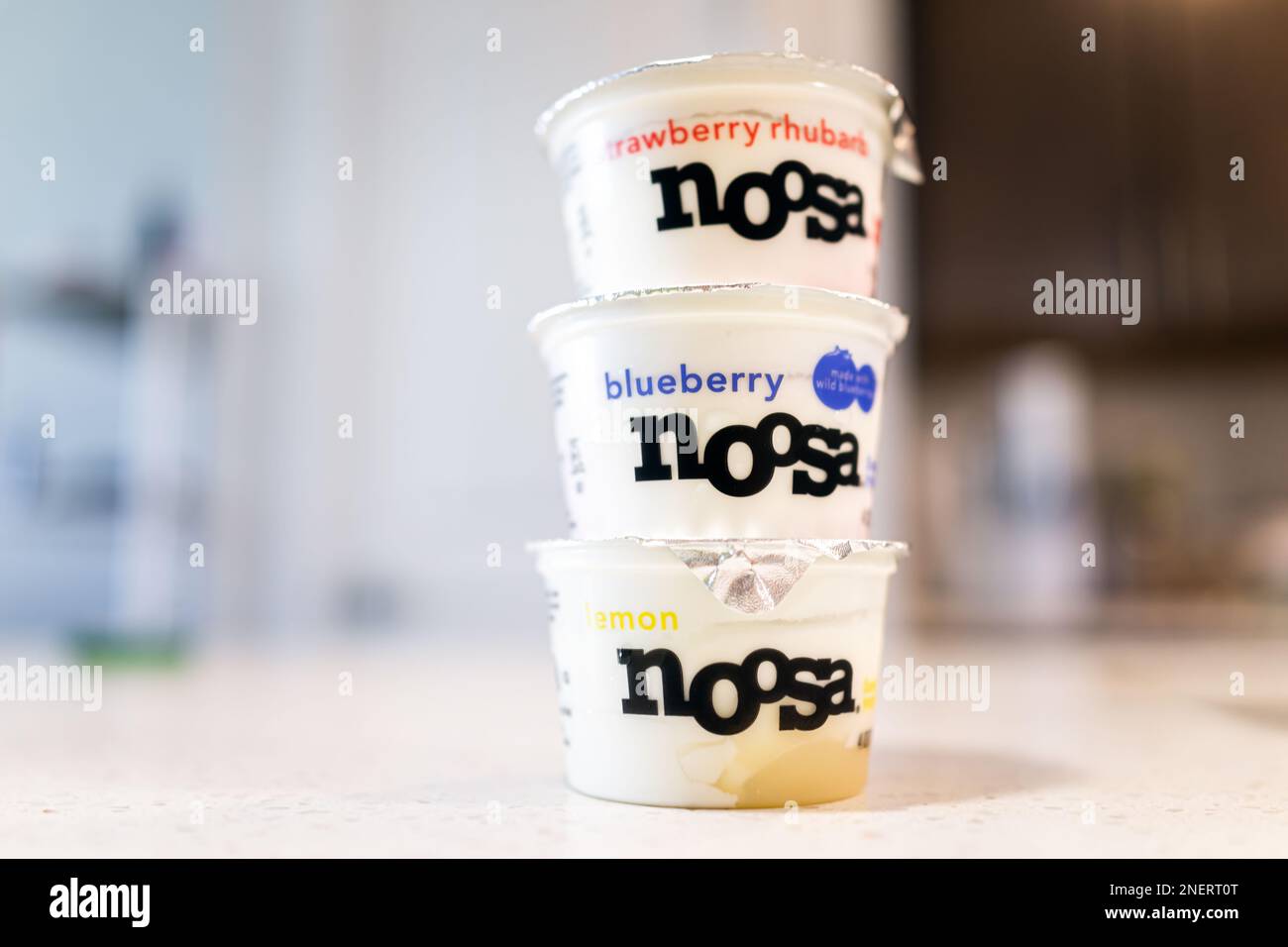Naples, USA February 5, 2022 Noosa yogurt of blueberry berry, lemon