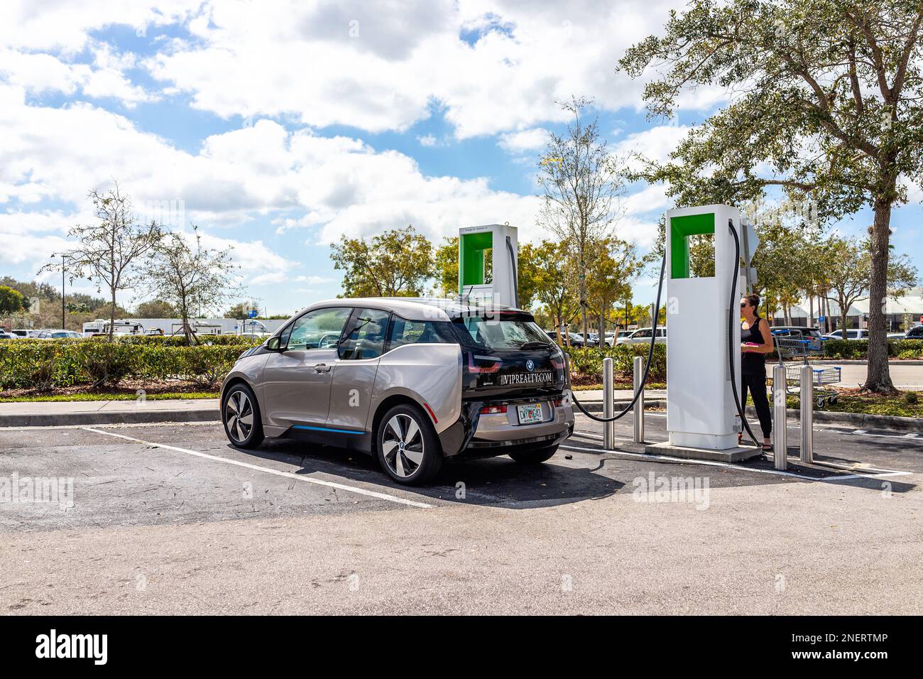 Naples, USA March 1, 2022 Electrify America EV electric vehicle