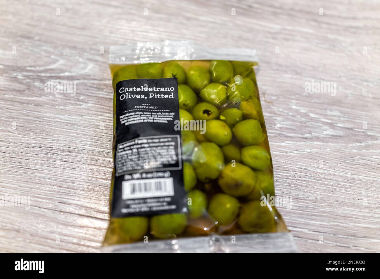 Naples, USA May 17, 2022 Sign label for product of Castelvetrano