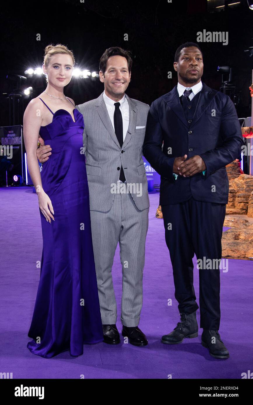 Paul Rudd, Kathryn Newton and Jonathan Majors pose for photographers ...