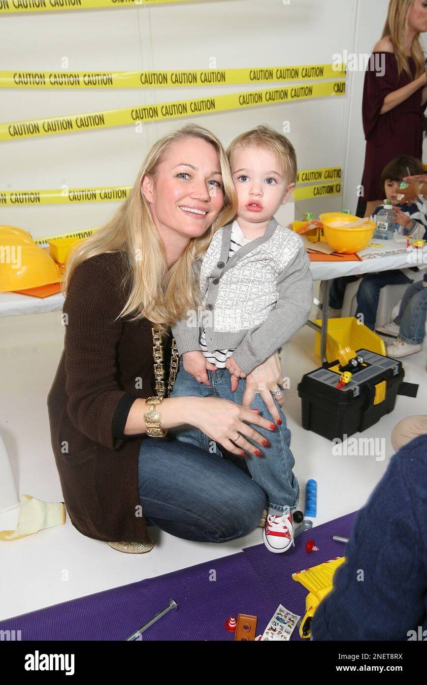 Sarah Wynter and son Oscar attend a Rocky the Robot Truck themed ...