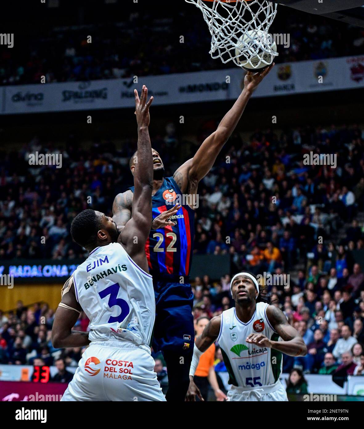 Badalona, Spain. 16th Feb, 2023. Spanish King´s Cup Basketball match against FC Barcelona and Unicaja, at the Badalona Olympic Pavilion, February 16, 2023 900/Cordon Press Credit: CORDON PRESS/Alamy Live News Stock Photo