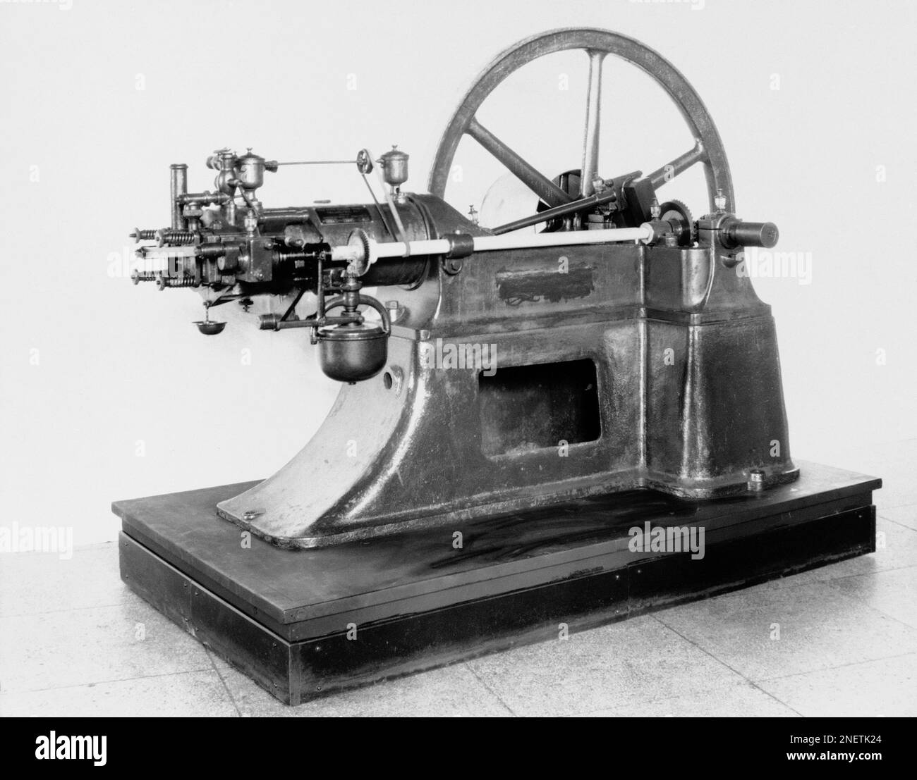 The is an Otto four-stroke cycle engine of the type first built in the United States, shown in the National Museum in an undated photo. (AP Photo) Stock Photo