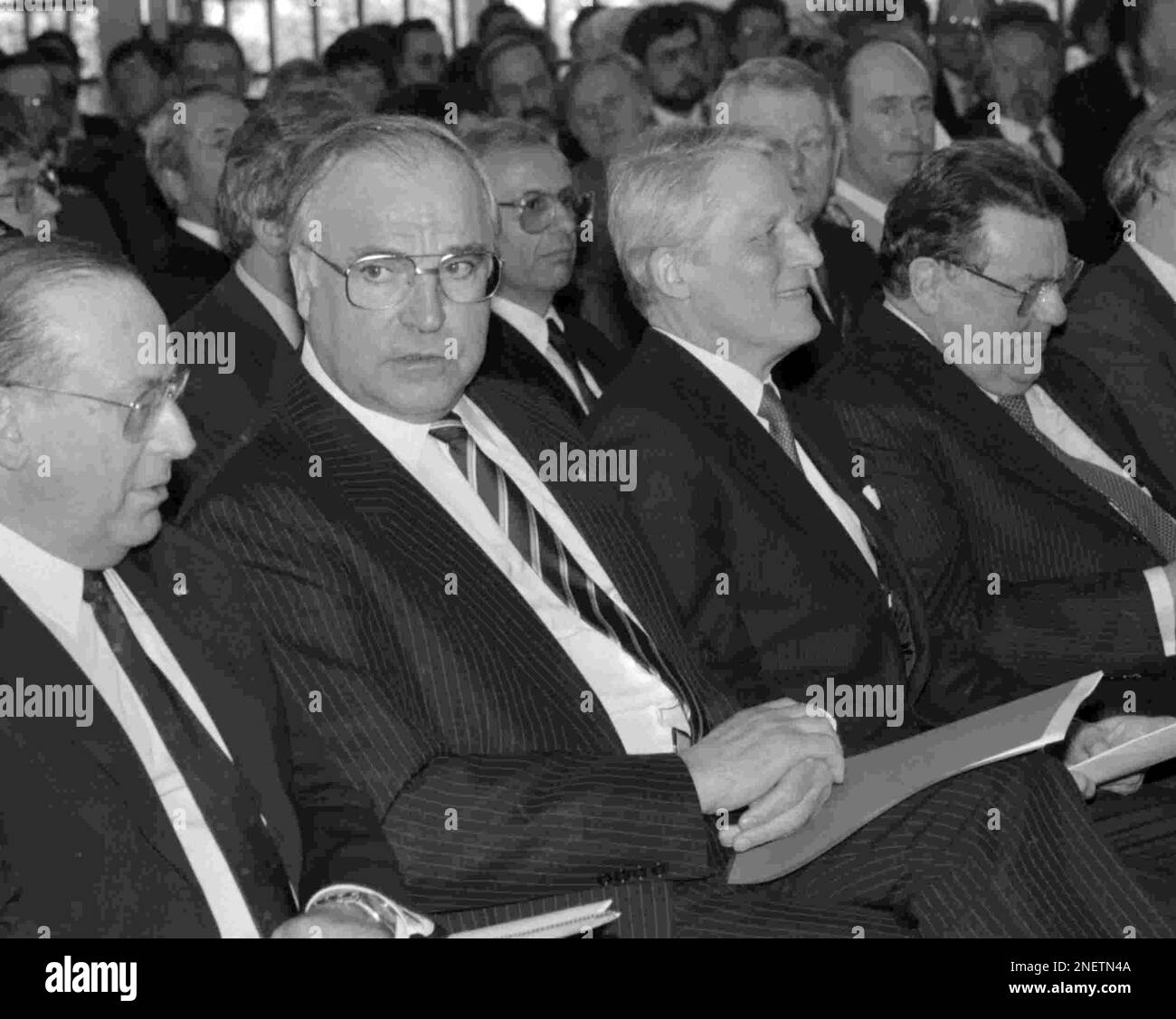 German Federal Chancellor Helmut Kohl, BND-President Hans-Georg Wieck ...