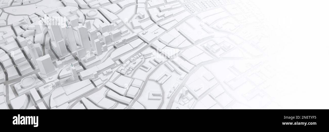 white low poly city above view. 3d rendering Stock Photo - Alamy