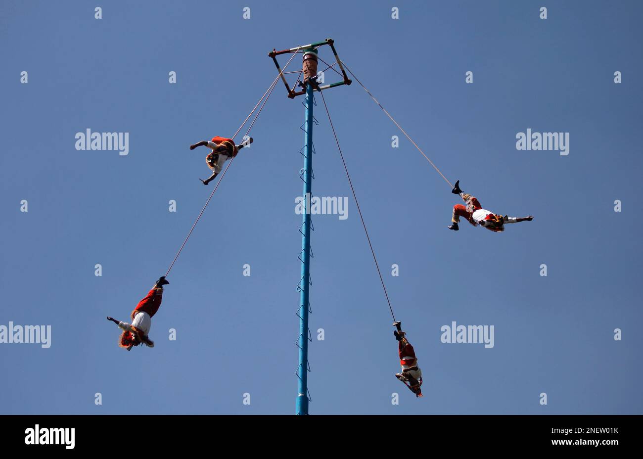Voladores Ritual Performance Voladores de Papantla or Flying Men of Papantla during a performance in ...