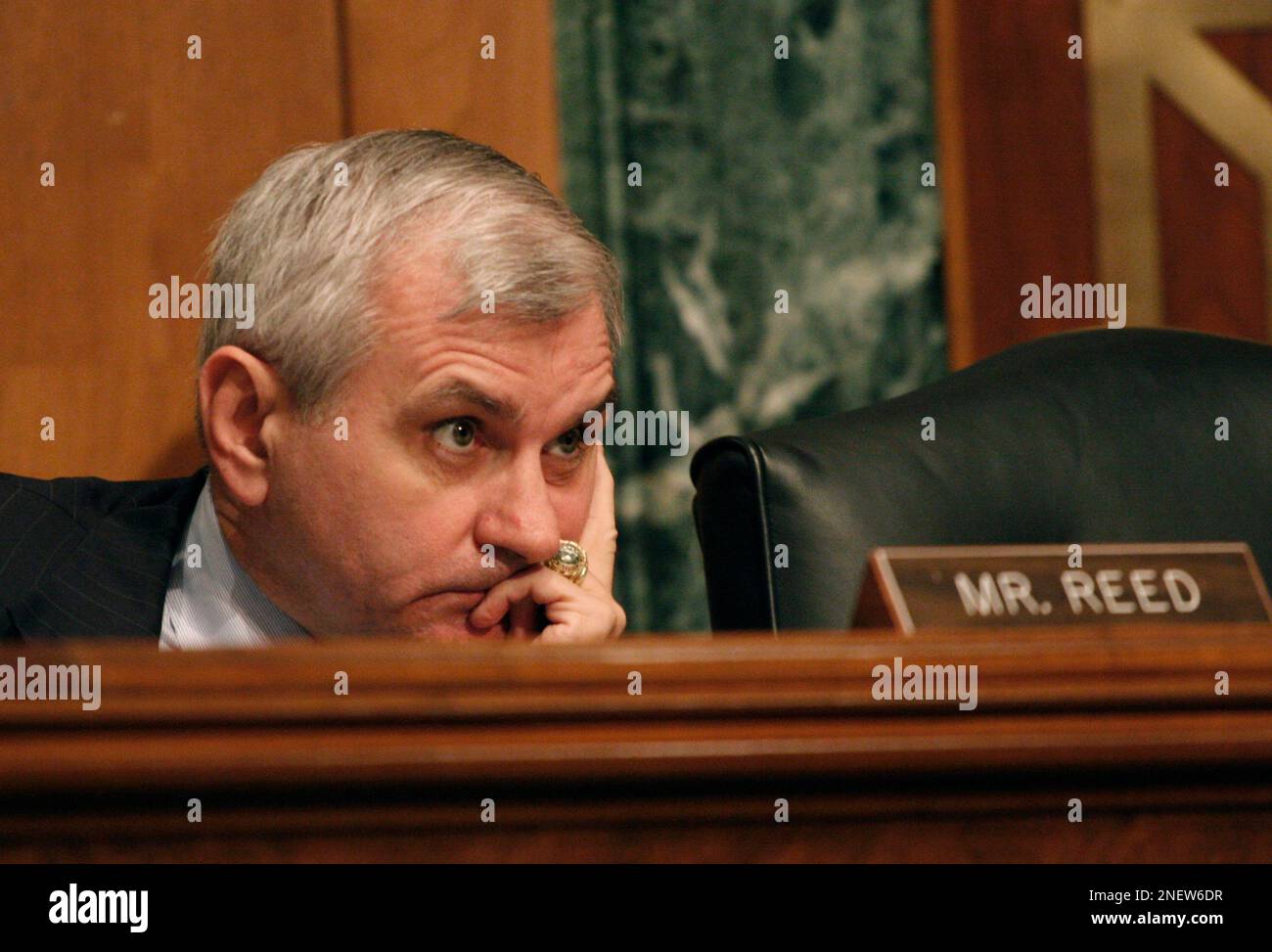 Senate Banking Committee member Sen. Jack Reed, D-R.I. is seen on ...