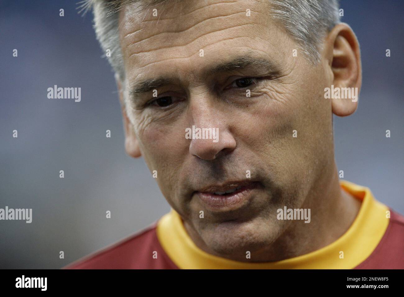 Washington Redskins head coach Jim Zorn is shown against the Detroit