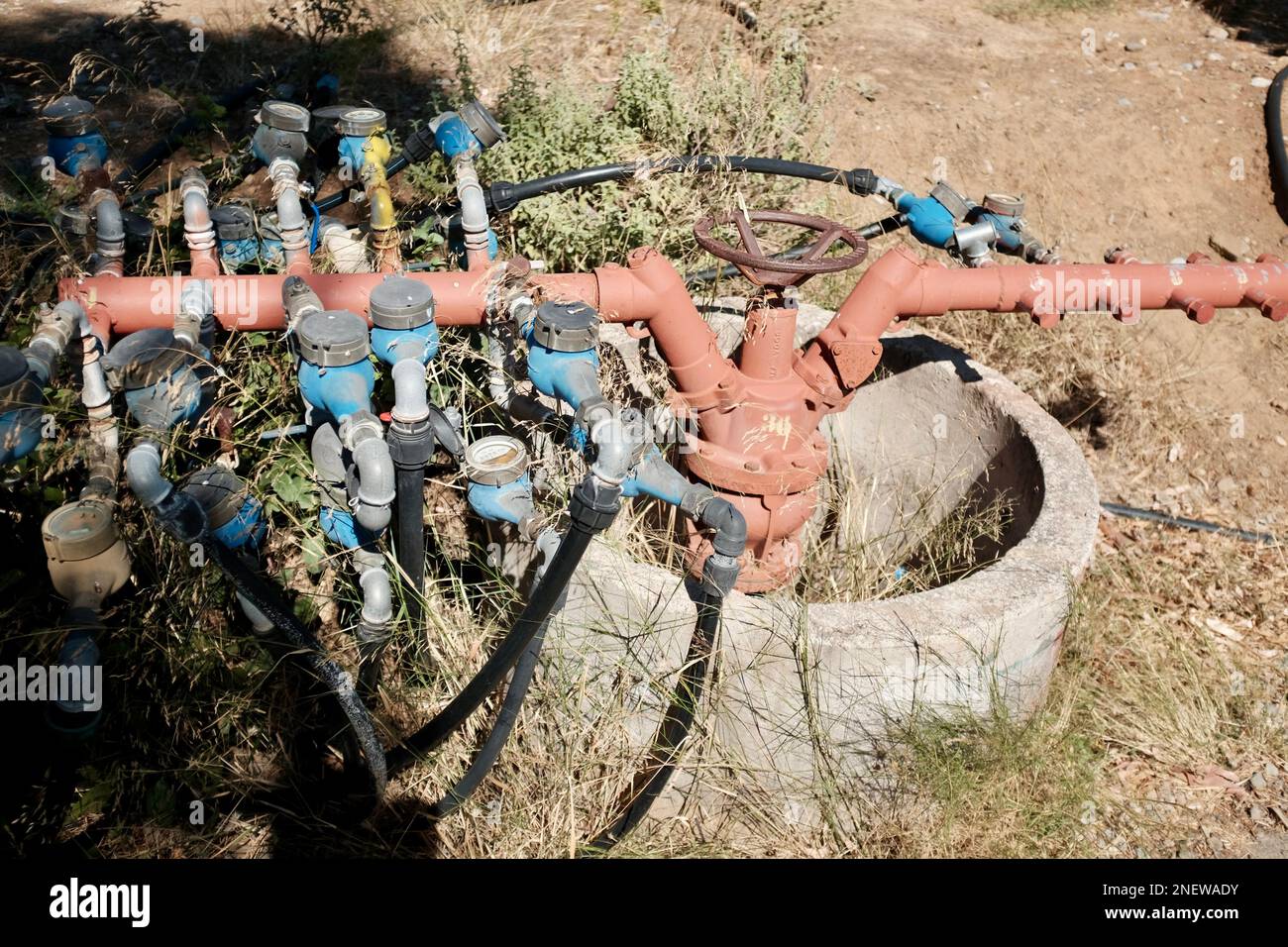 Water Pipes, drinking water in hot arid country, Greece Stock Photo Alamy
