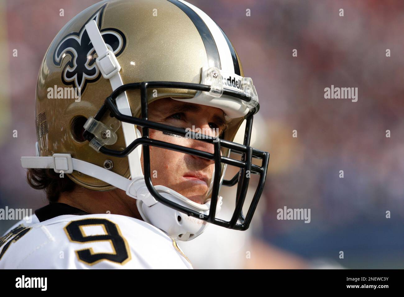 New Orleans Saints' Drew Brees looks on during the first half of the ...