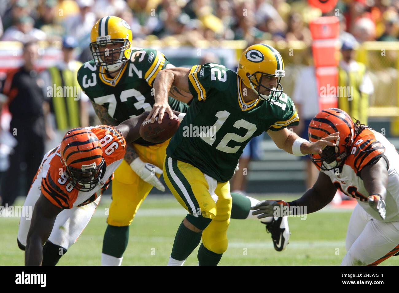 Green Bay Packers Quarterback Aaron Rodgers (12) During An Nfl Football 