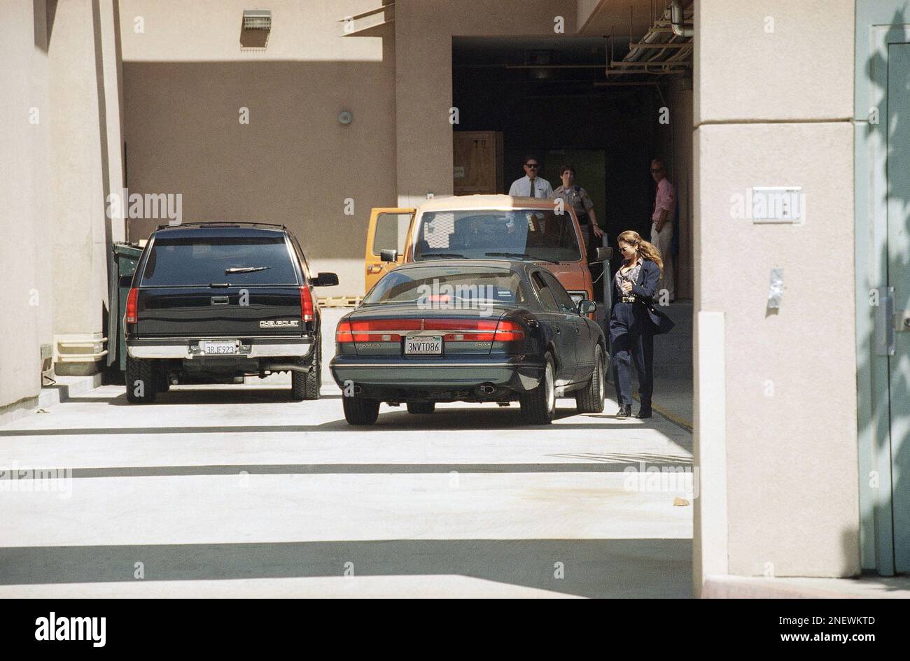 Dominique Brown, sister of slain Nicole BrownSimpson, approaches a car
