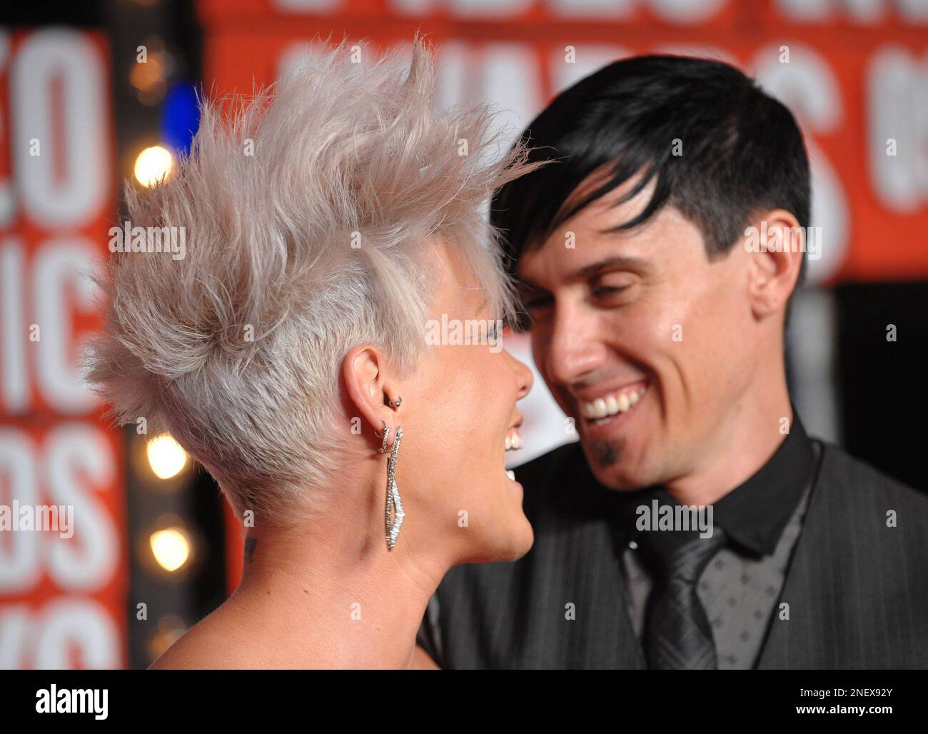Singer Pink and Corey Hart arrive at the MTV Video Music Awards at Radio City Music Hall on