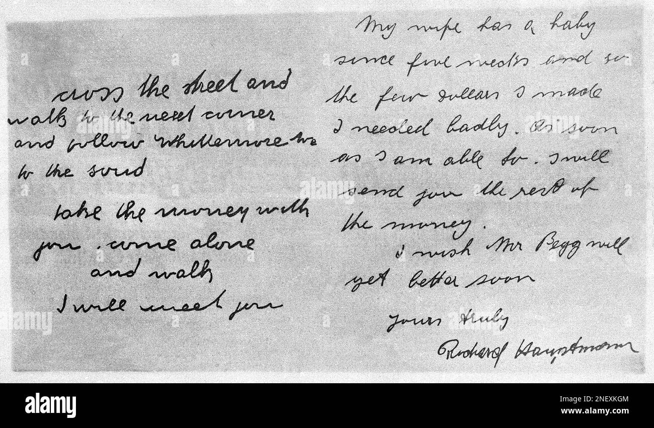 A facsimile of one of the Ransom Notes received by Dr. John F. Condon ...