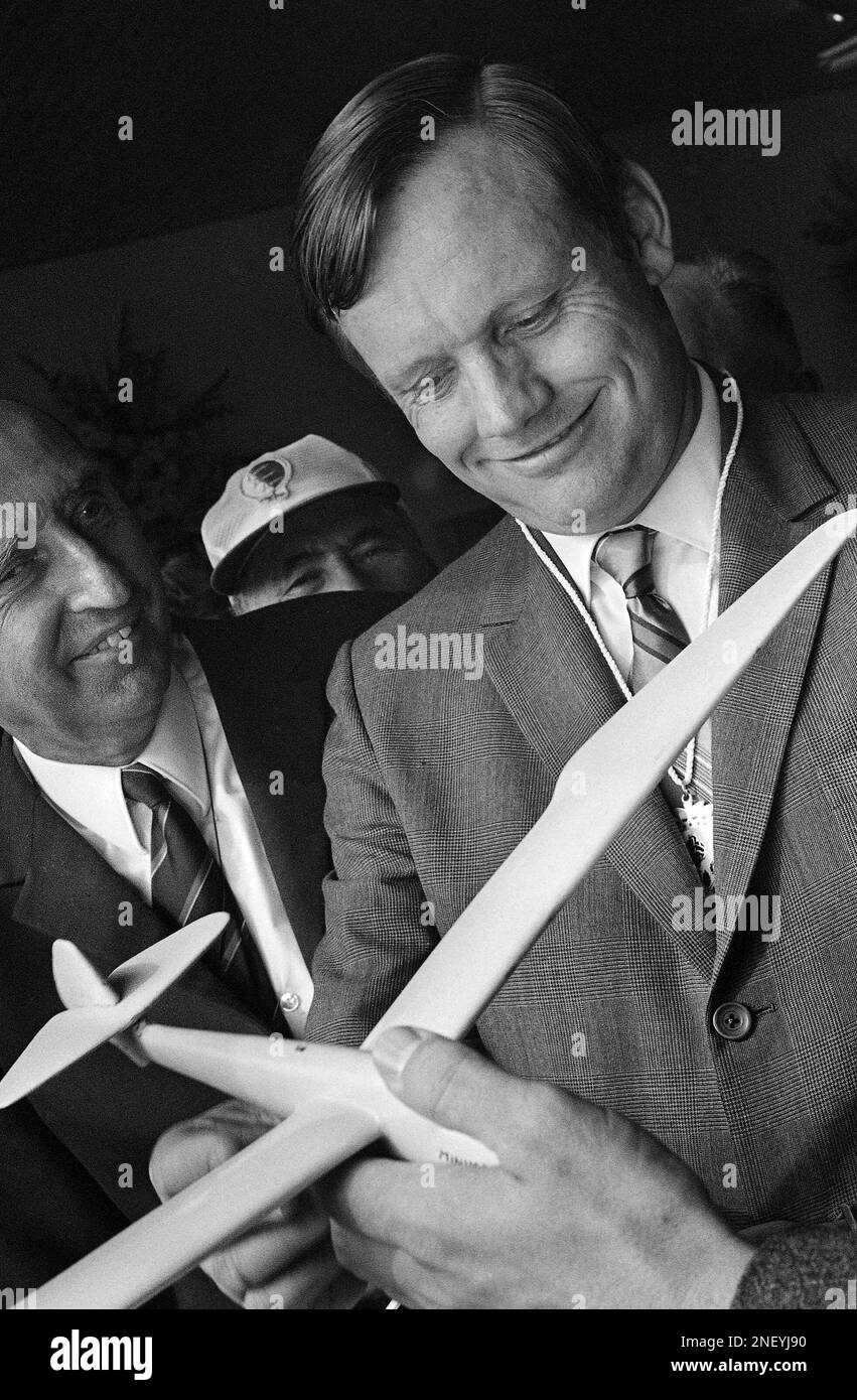 American astronaut Neil Armstrong, presently on a tour through Germany