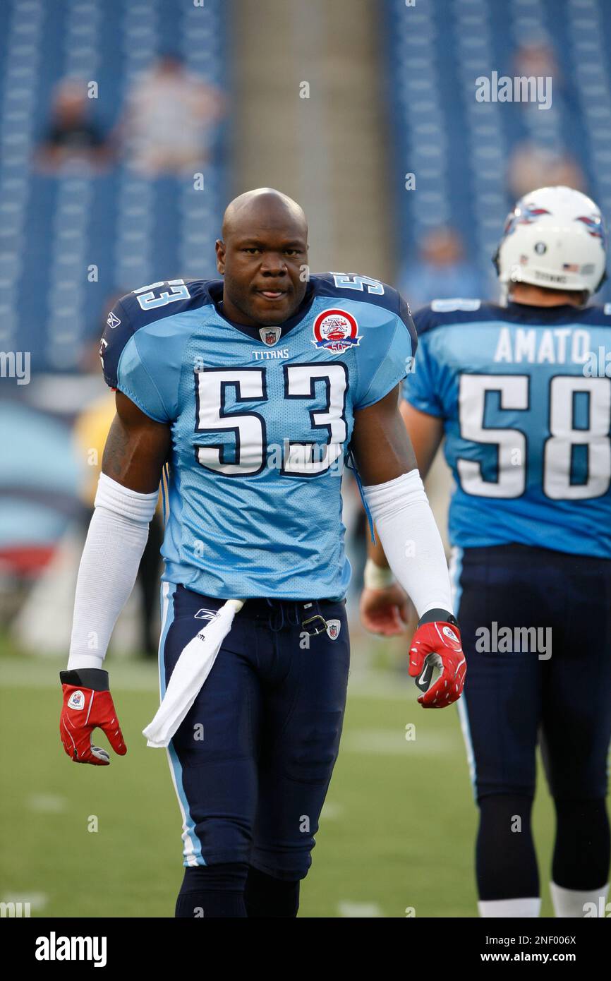 Tennessee Titans linebacker Keith Bulluck (53) is shown before an NFL