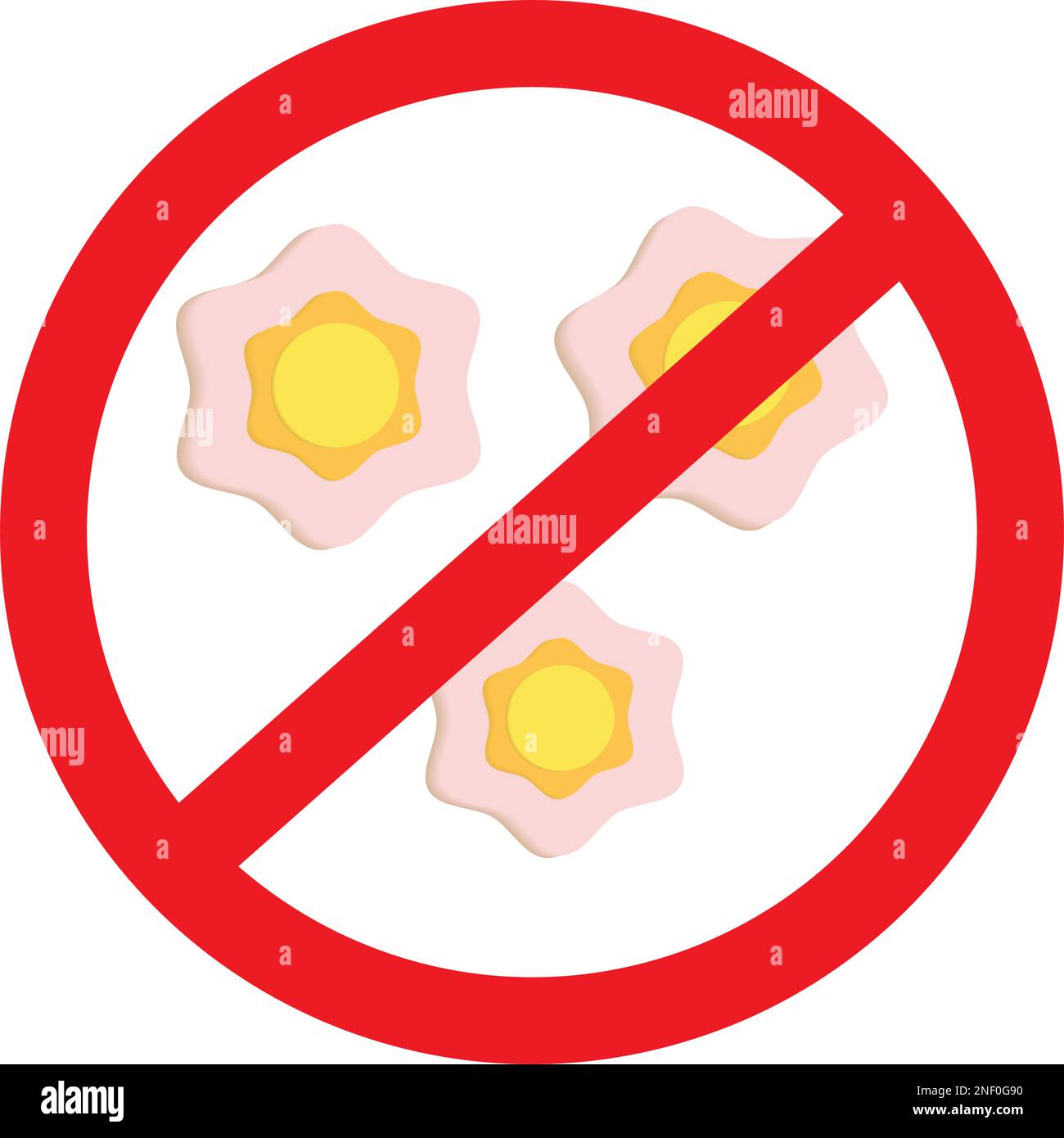 Three flowers in trendy shades under a prohibition sign. Isolate. Sticker. Icon. Springtime. Summer season. Suitable for banner, label, wallpaper, poster, postcard or web, price tag or pointer. EPS Stock Vector
