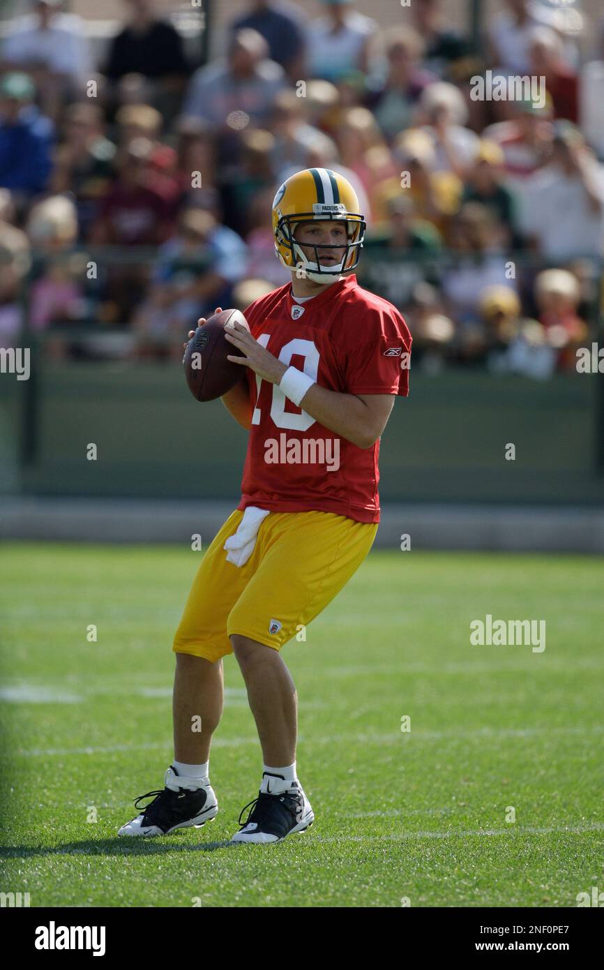 Green Bay Packers quarterback Matt Flynn drops back during NFL football