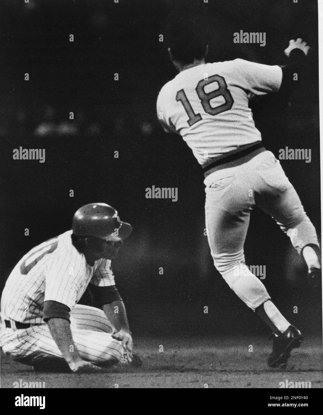 Chicago White Sox Bucky Dent, left, safely steals second base as Boston Red  Sox shortstop Mario Guerrero leaps, watching throw from catcher Carlton  Fisk roll into centerfield, June 7, 1974 in Chicago.