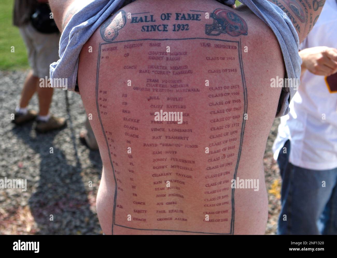 Washington Redskins football fan with Redskins tattoo on his back Virginia  Beach VA Stock Photo - Alamy