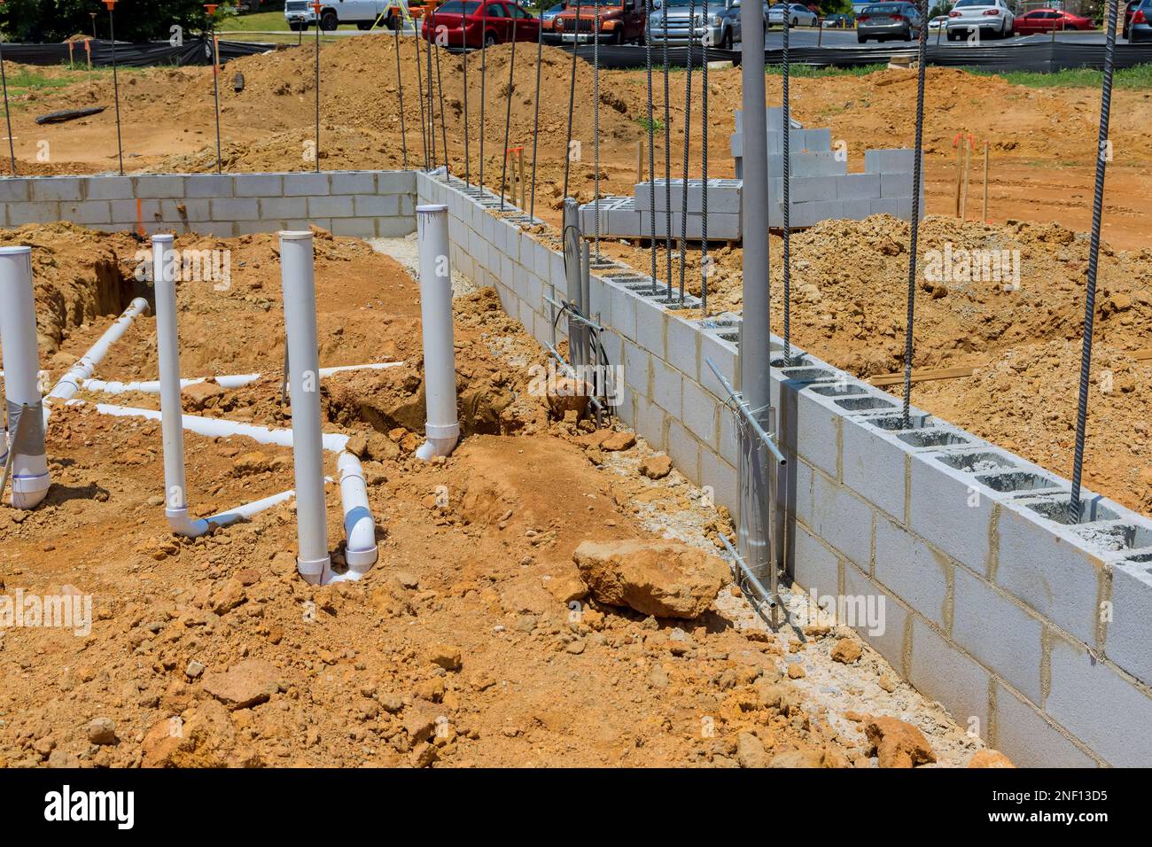 Installation of utility lines sewers water pipes is carried out under