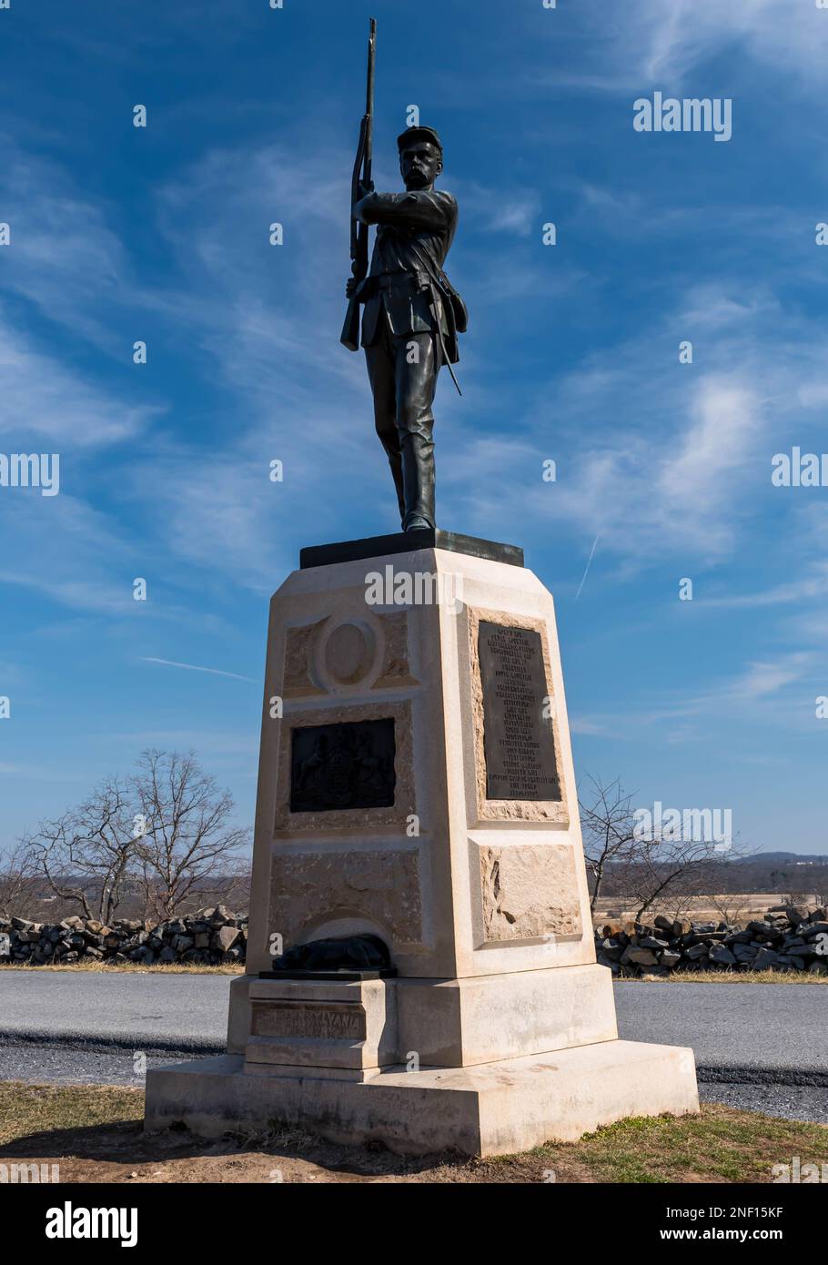 The monument to the 11th Pennsylvania Volunteer Infantry Regiment in ...