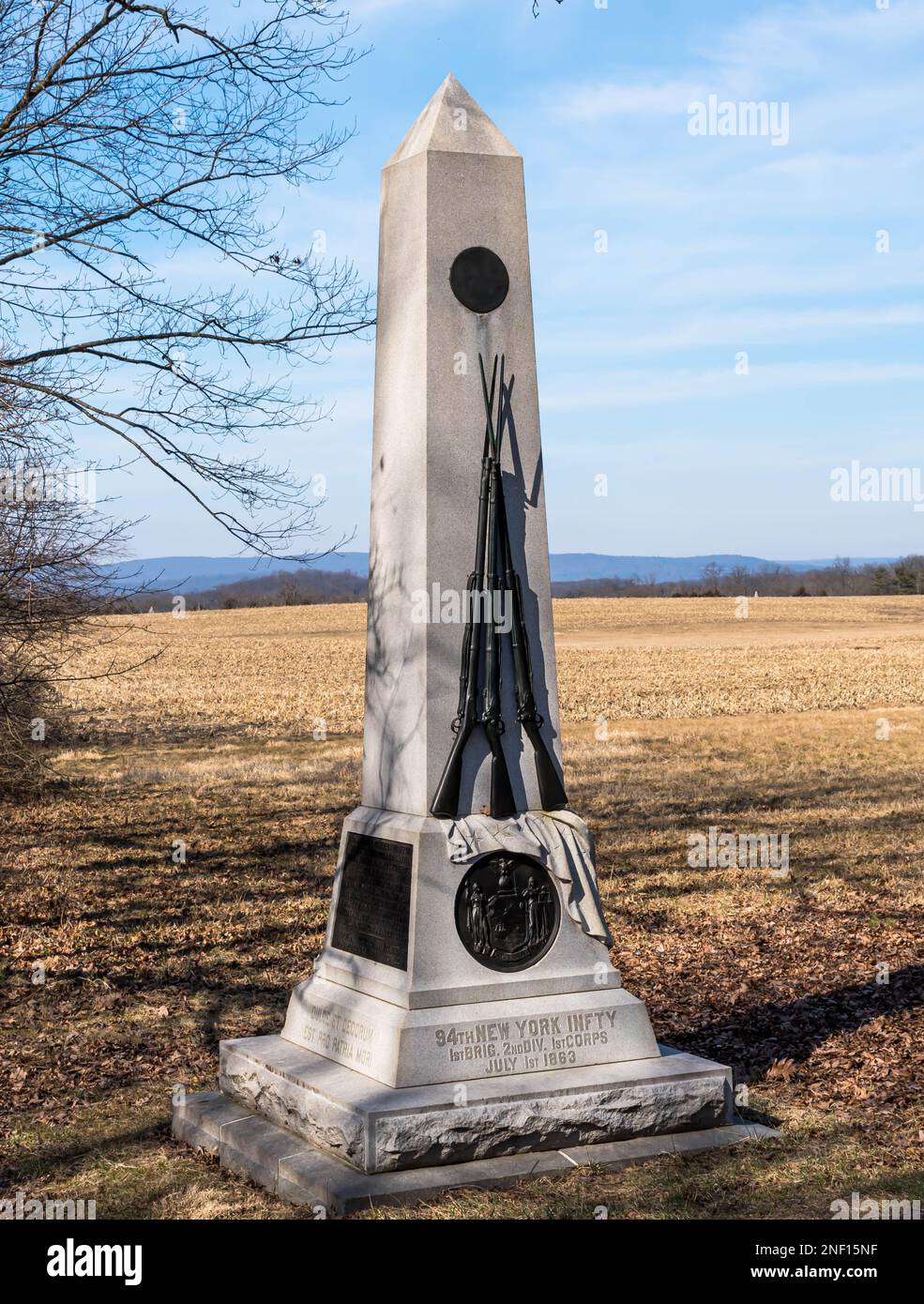 The monument to the 94th New York Volunteer Infantry Regiment in the ...
