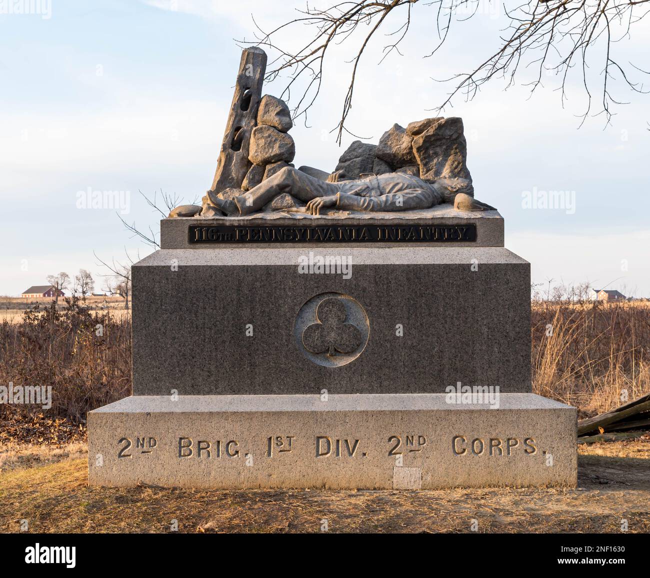 The monument to the 116th Pennsylvania Volunteer Infantry Regiment in ...