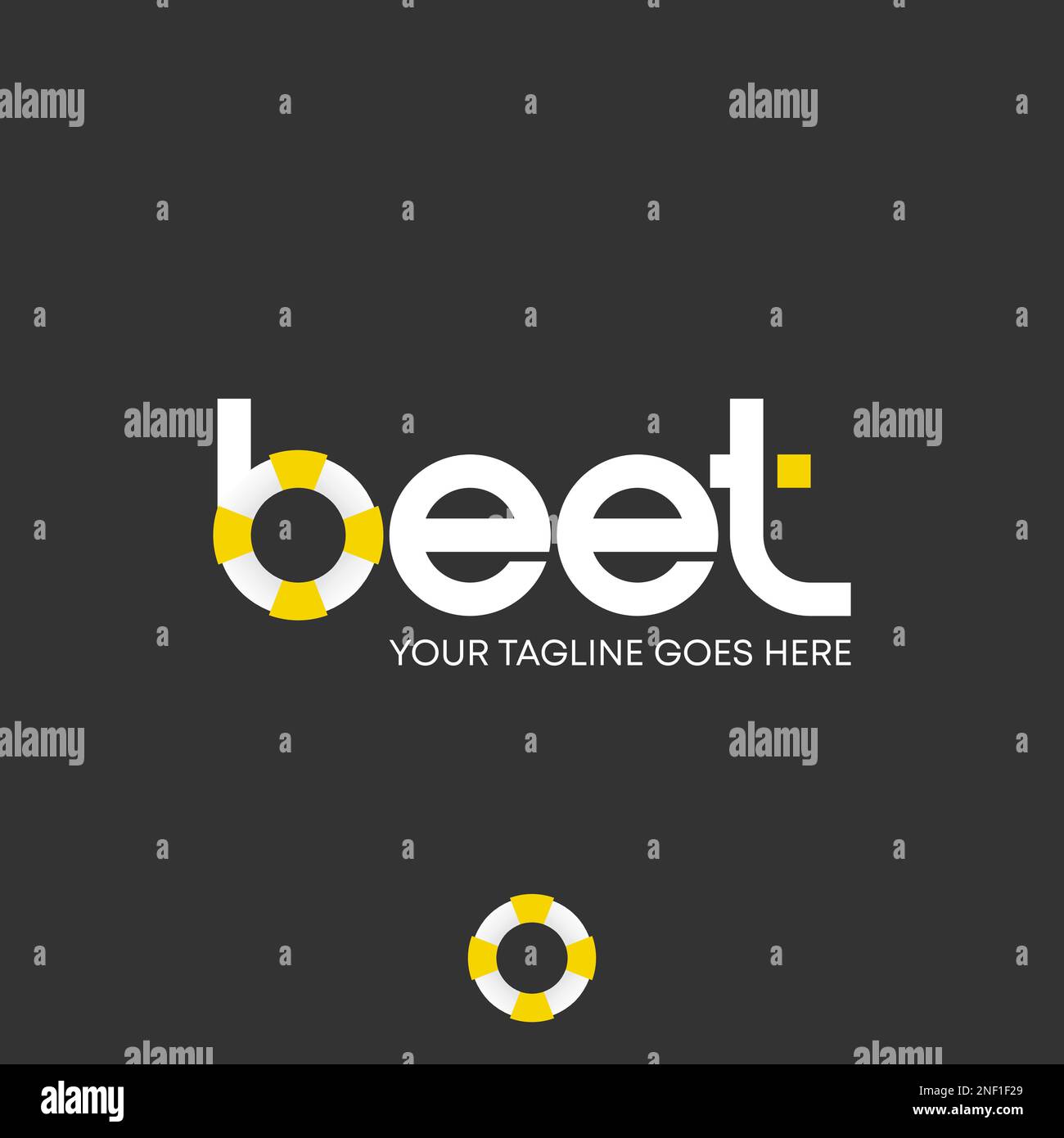 Letter or writing BEET sans serif font with coin gambling image graphic icon logo design abstract concept vector stock symbol initial or game Stock Vector