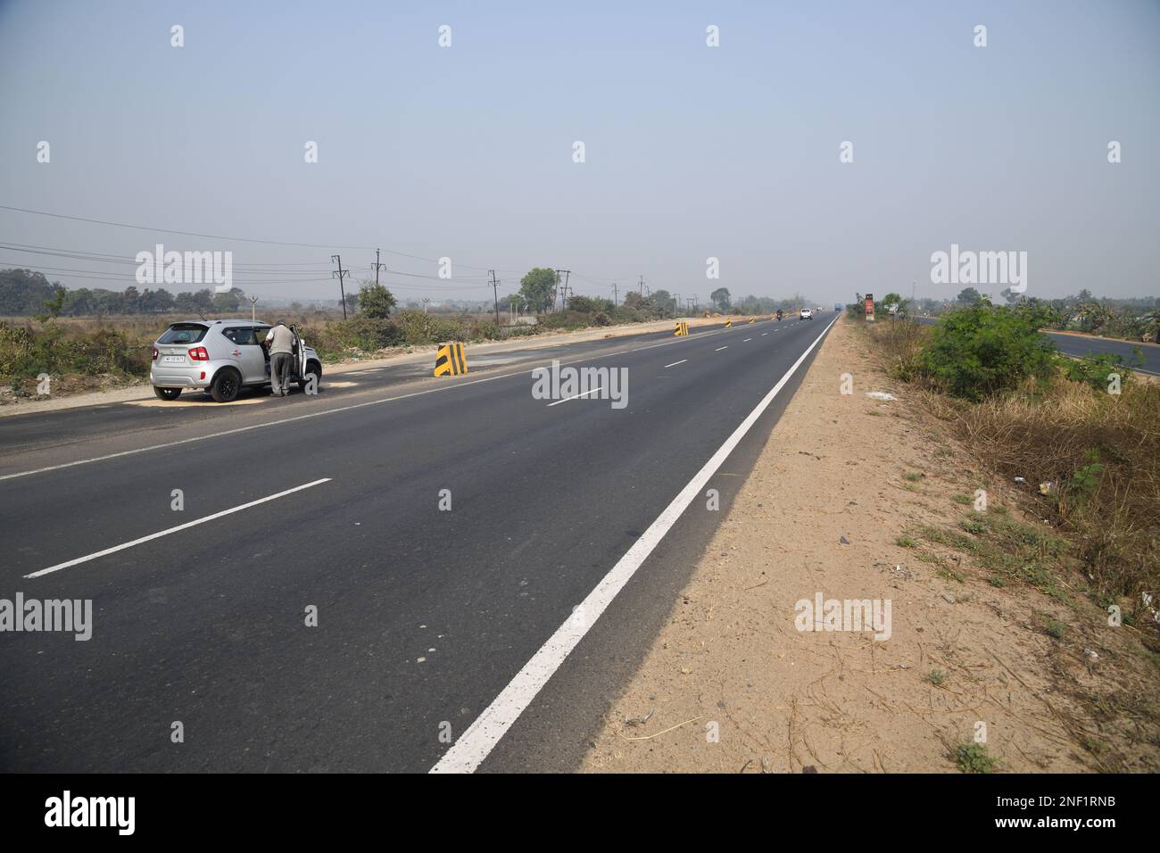 Asian Highway 45 at Singur, Hooghly, West Bengal, India. Stock Photo