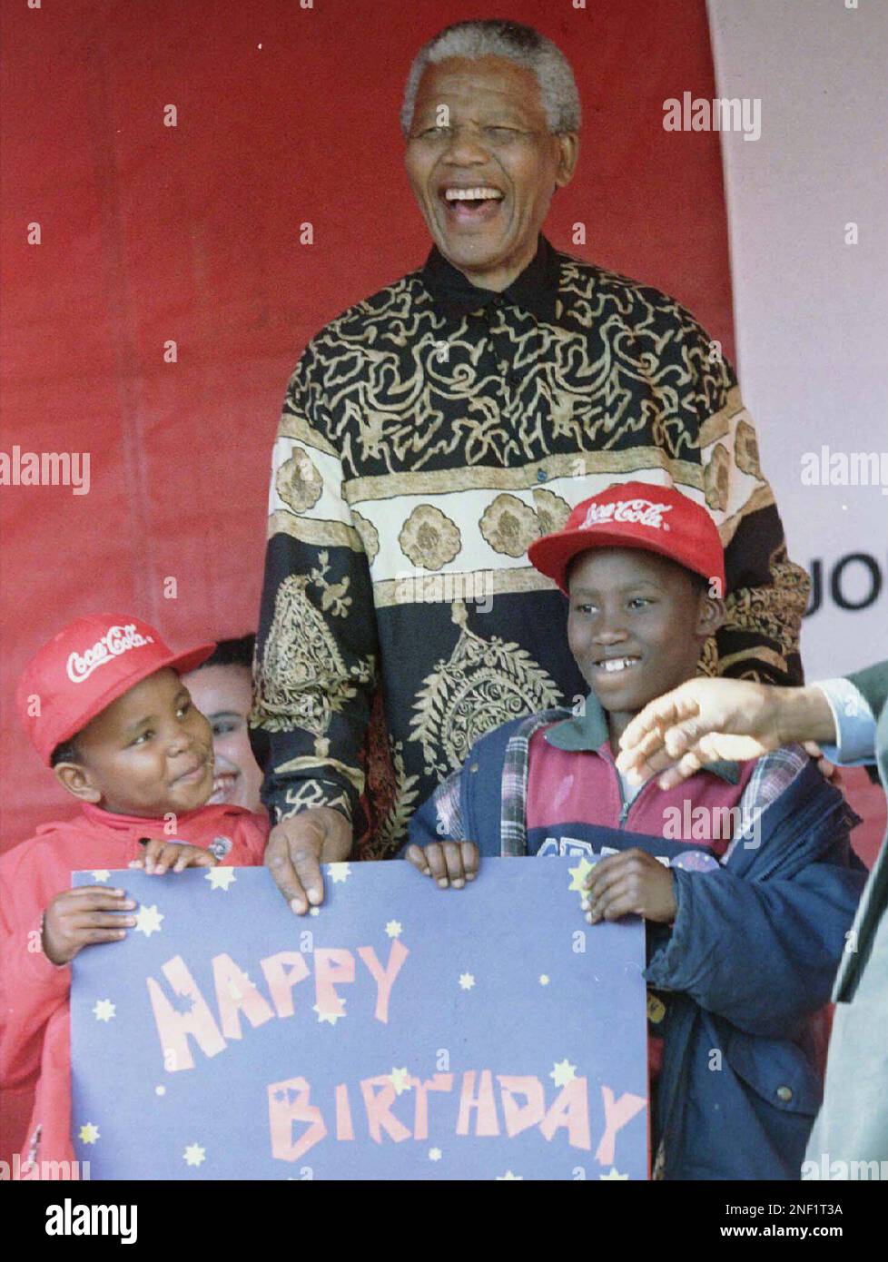 South African President Nelson Mandela celebrates the eve of his